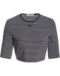 Prada - Striped T-shirt - Lyst