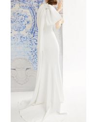 Carolina Herrera Bridal Iris Bow-detailed Crepe Halterneck Gown - White