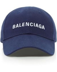 Balenciaga Embroidered Cotton-twill Baseball Cap - Blue