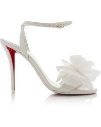 Christian Louboutin - Miss Z Flora 100Mm Leather Sandals - Lyst