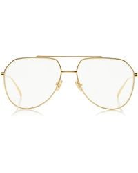 Bottega Veneta - Aviator-Frame Metal Glasses - Lyst