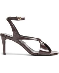 KHAITE - Liria Leather Heeled Sandals - Lyst