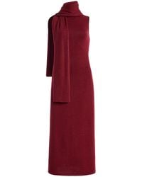 STAUD - Canal Scarf-neck Wool Midi Dress - Lyst