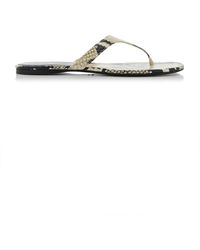 KHAITE - Archer Python-Embossed Leather Sandals - Lyst