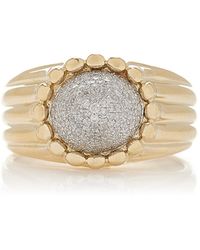 Yvonne Léon - Fluted 9k Yellow Gold Diamond Ring - Lyst