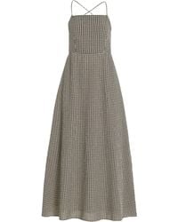 Posse - Lori Open-back Gingham Cotton Maxi Dress - Lyst
