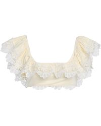 Sea - Iyla Ruffled Lace-Trimmed Bikini Top - Lyst