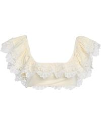 Sea - Iyla Ruffled Lace-Trimmed Bikini Top - Lyst