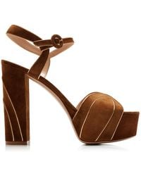 Gianvito Rossi - Tamara Suede Platform Sandals - Lyst