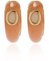 Eddie Borgo - Callie 12K-Plated Brass Amber And Aragonite Hoop Earrings - Lyst