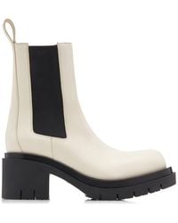 Bottega Veneta - The Lug Leather Ankle Boots - Lyst