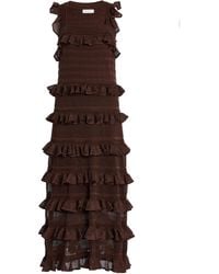 Zimmermann - Hypnotic Ruffled Metallic Lace Midi Dress - Lyst