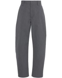 Bottega Veneta - Wool-cotton Tapered Trousers - Lyst