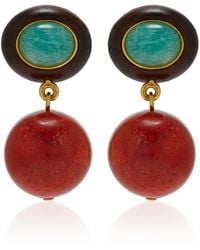 Lizzie Fortunato - Laurel-Plated-Stone Earrings - Lyst