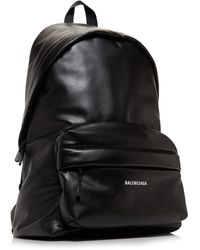 Balenciaga Puffy Leather Backpack - Black