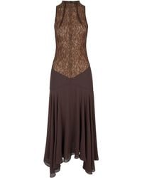 De La Vali - Chandra Lace And Chiffon Midi Dress - Lyst