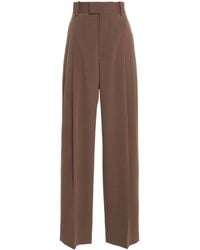 Bottega Veneta - Stretch Melange Wool Straight-Leg Pants - Lyst