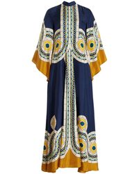 La DoubleJ - Magnifico Printed Silk Twill Maxi Dress - Lyst