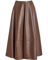 Altuzarra - Varda Leather Midi Skirt - Lyst