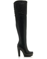 Chloé - Lola Studded Leather Over-The-Knee Boots - Lyst