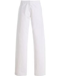 Brandon Maxwell - The Parks Side-Pleated Cotton Straight-Leg Pants - Lyst