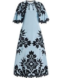 Sea - Liliana Appliquéd Crepe Midi Dress - Lyst