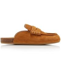 JW Anderson - Stitch Suede Loafer Mules - Lyst