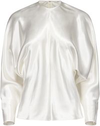 FFORME - Sylvie Dolman-Sleeve Draped Satin Top - Lyst