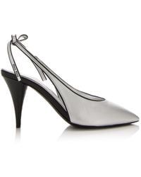 Miu Miu - Metallic Leather Slingback Pumps - Lyst