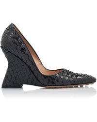 Bottega Veneta - Squared Toe Leather Pumps - Lyst