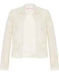 Valentino Garavani - Cropped Guipure Lace Cotton-blend Jacket - Lyst