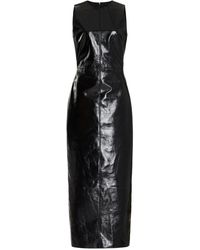 Brandon Maxwell - The Audrey Glazed Leather Column Dress - Lyst