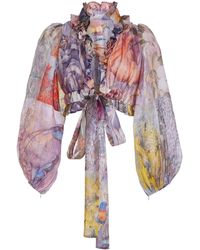 Zimmermann Botanica Petal-detailed Linen-silk Maxi Dress - Lyst