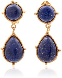 Sylvia Toledano Two Pierres Dots Lapis 22k Gold-plated Earrings - Blue