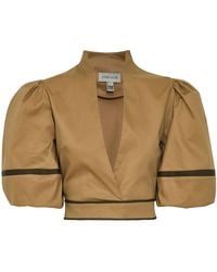 ANDRES OTALORA - El Tigre Puff-Sleeve Cotton-Blend Blouse - Lyst