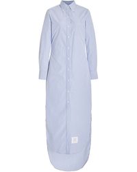 Thom Browne - Striped Cotton Midi Shirt Dress - Lyst