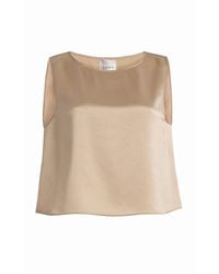 Leset - Barb Satin Crop Top - Lyst