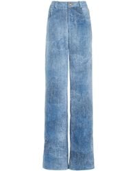 Brandon Maxwell - The Reid Velvet Denim Straight-Leg Pants - Lyst