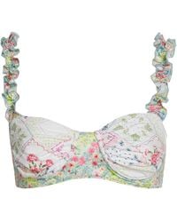 LoveShackFancy - Annika Ruffled Paneled Bikini Top - Lyst
