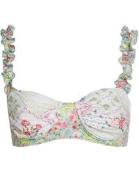 LoveShackFancy - Annika Ruffled Paneled Bikini Top - Lyst