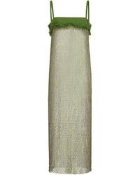 Christopher Esber - Denim Bust Crystal Net Midi Dress - Lyst