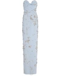Oscar de la Renta - Crystal-Embellished Crepe Gown - Lyst