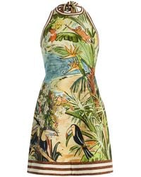 ALMAIS La Charrasca Printed Cotton Minidress in White | Lyst
