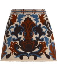 Cara Cara - Lindy Fringed Wool-Cotton Jacquard Mini Skirt - Lyst