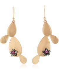 Annette Ferdinandsen - Sonoma Cactus 14k Gold, Mother Of Pearl And Ruby Earrings - Lyst
