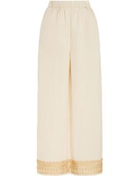 All That Remains - Exclusive Diego Embroidered Linen Wide-leg Pants - Lyst