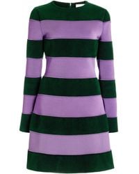 Carolina Herrera - Striped Knit Mini Dress - Lyst