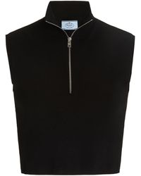 Prada - Sleeveless Half-Zip Top - Lyst