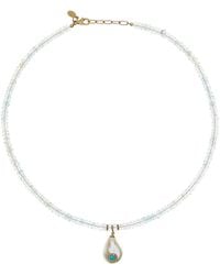 Joie - Gemburst 18K Diamond Aquamarine Necklace - Lyst