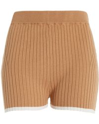 Matthew Bruch - Ribbed-knit Cotton-blend Mini Shorts - Lyst
